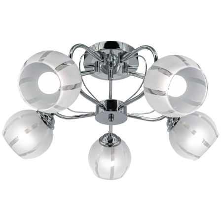 Plafon chromowany szklany 5-punktowy 8966/5 z serii RUBY - Lampy Elem